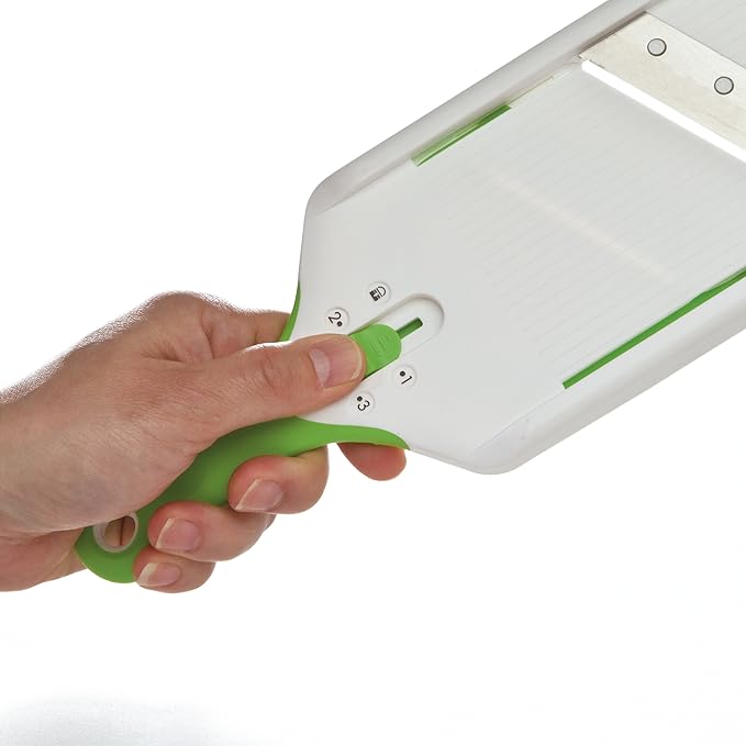 PrepSolutions Adjust-A-Slice Mandoline Slicer, Green – Adjustable Thickness, Perfect for Vegetables, Fruits, and More