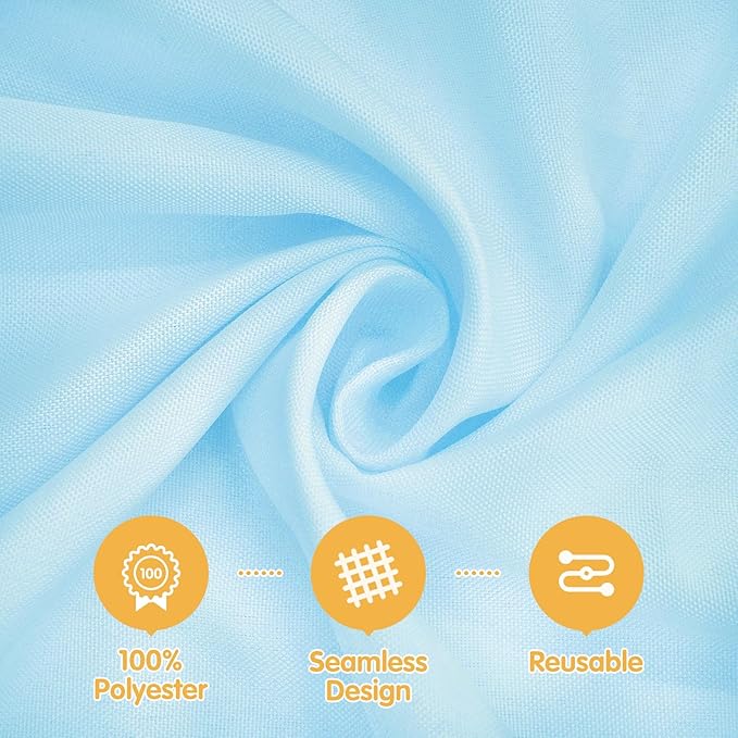 BRILLMAX 6 Pack Light Blue Tablecloths 70 x 120 Inch for 6ft or 8ft Rectangle Tables - Rectangular Bulk Linen Polyester Fabric Washable Cloth Cover for Wedding Reception Banquet Birthday Party