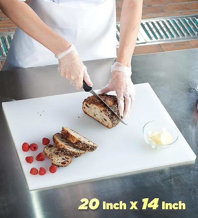 CURTA 6-Piece NSF 20" x 14" x 1/2" Multi-Colored Flexible Cutting Board Kit with Stainless steel Storage Rack, Color Coded Plastic Chopping Board with Anti Slip Surface Dishwasher Safe