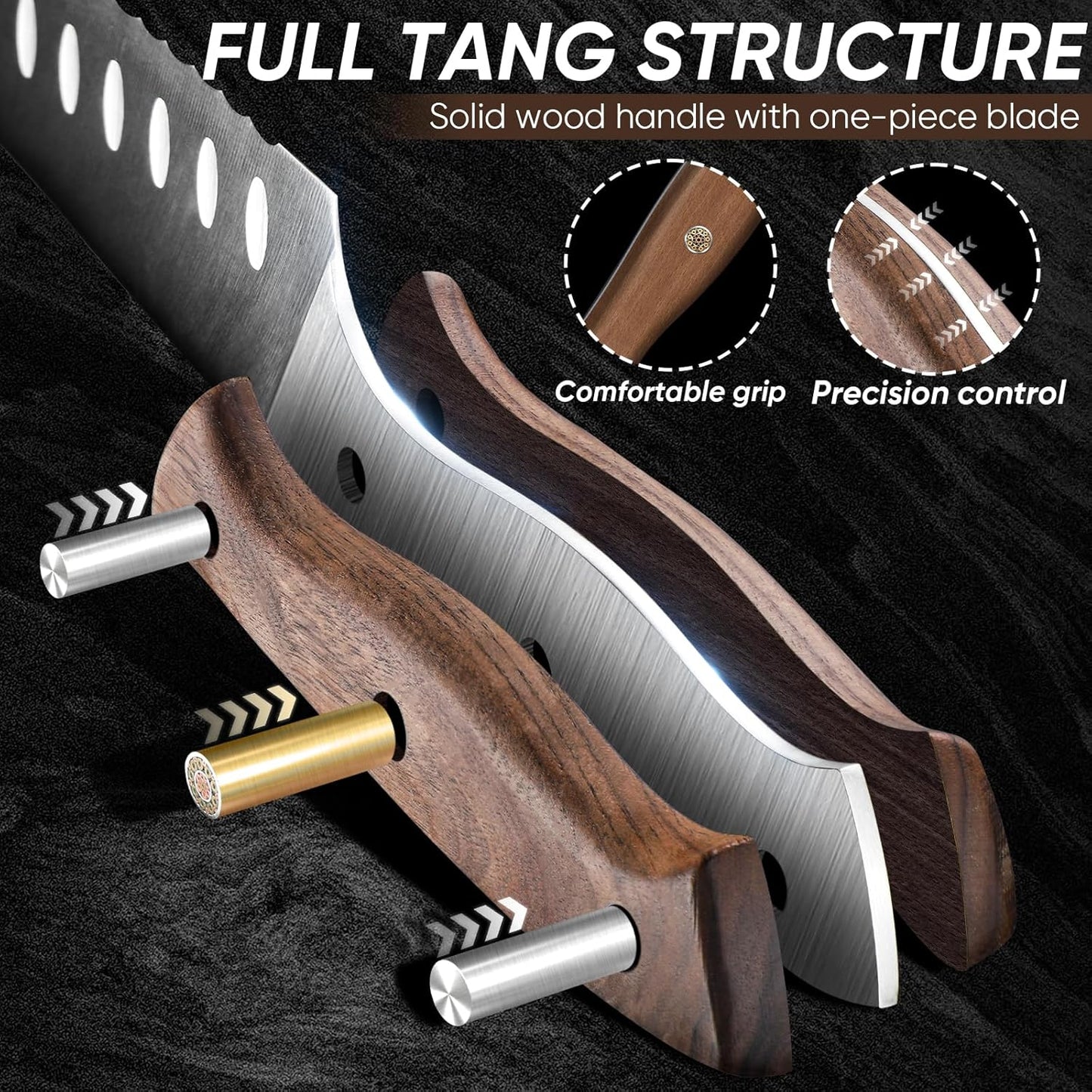 Purple Dragon Bread Knife, Serrated Knives for Homemade Bread Sourdough, German High Carbon Steel Cake Knife and Fruits Cutting, Gift Box, Anniversary Idea Gift for Father Dad - Pointed