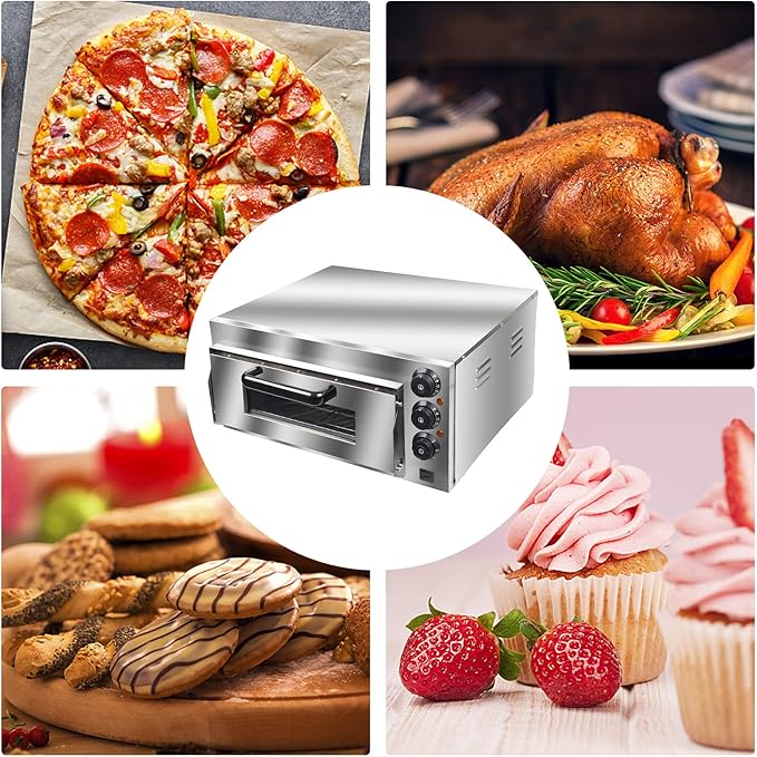 ZXMT Commercial Pizza Oven 2000W Stainless Steel Pizza Oven Countertop 110V Electric Pizza and Snack Oven Deluxe Pizza and Multipurpose Oven for Restaurant Home Pizza Pretzels Baked Dishes