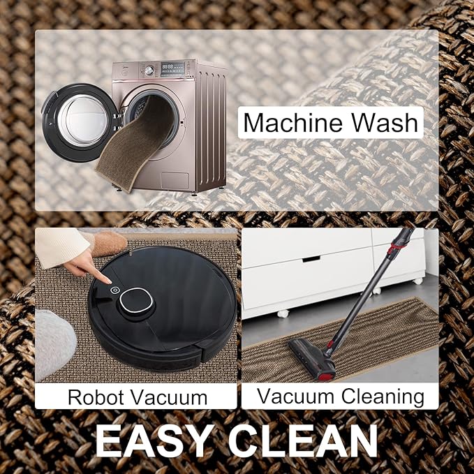 Fan Shaped Kitchen Mat 1 PCS, Cushioned Non Slip Rugs for Kitchen Floor, Absorbent Runner Comfort Standing Mats Washable for Kitchen, Office, Home (Brown, Radius 47")