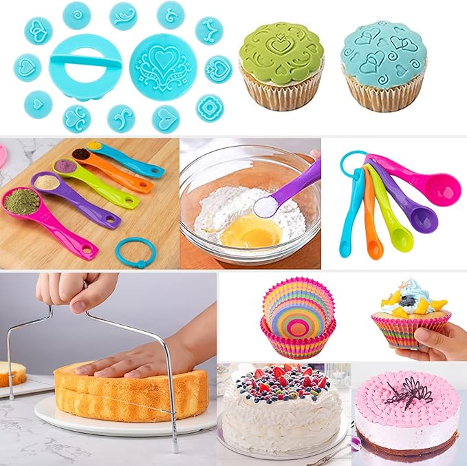 Cake Decorating Supplies Kit Tools 356pcs, Nifogo Baking Accessories with Cake Turntable, Pastry Piping Bag, Piping Icing Tips for Beginners