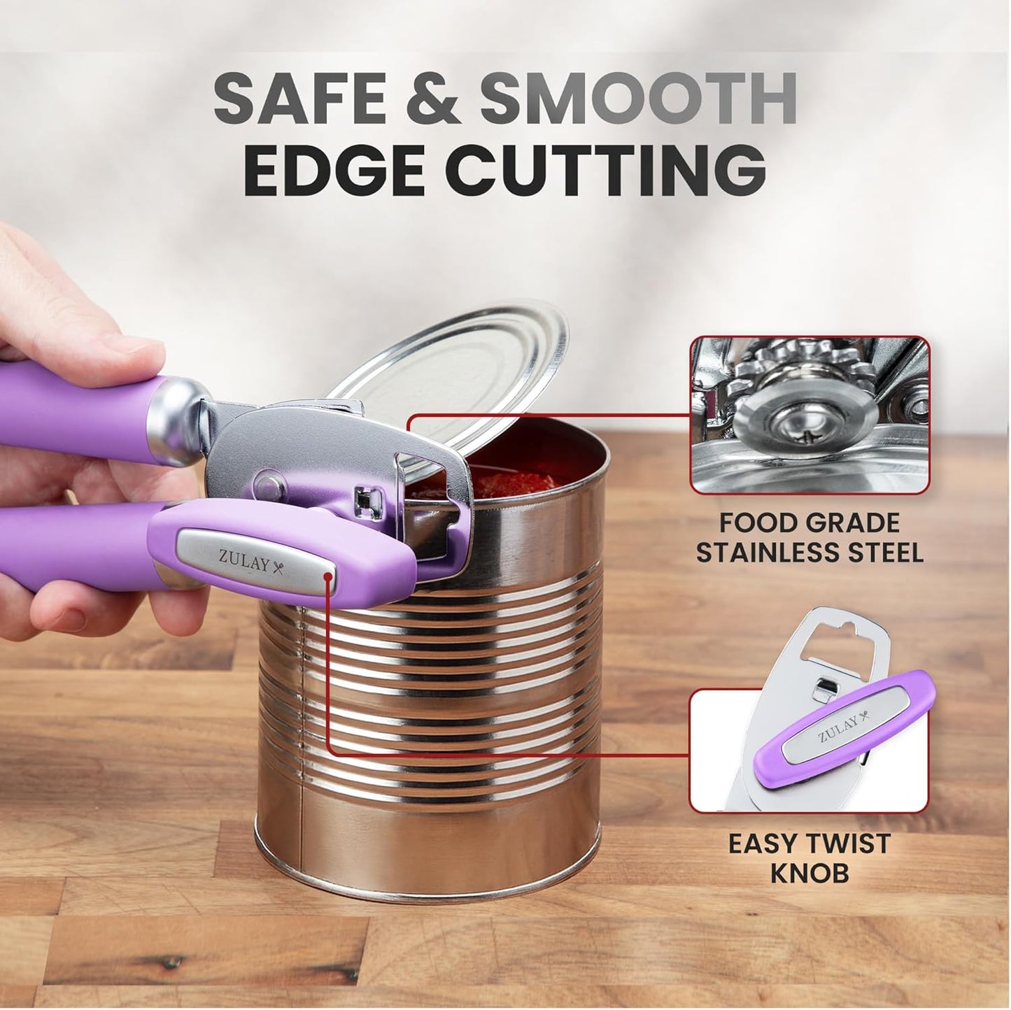 Zulay Kitchen Manual Can Opener with Bottle Opener with Turn Knob