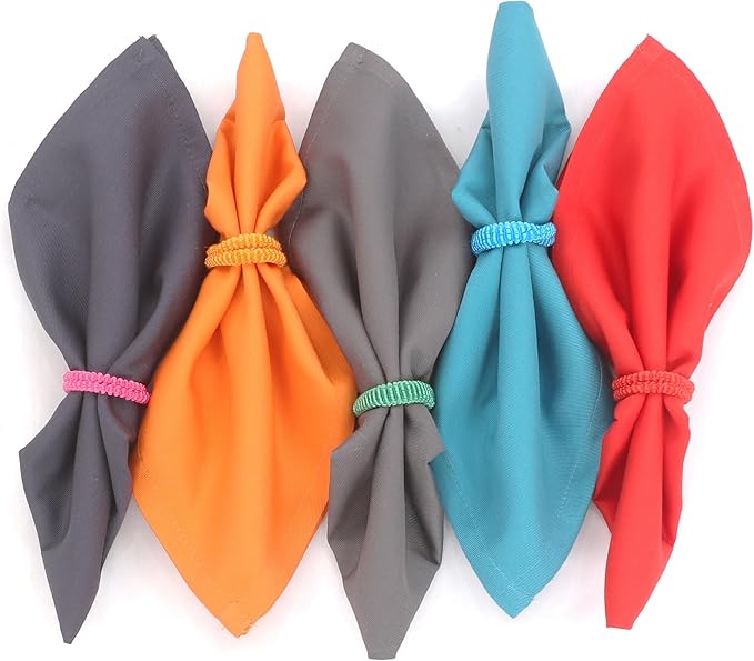 Ruvanti Cloth Napkins Set of 24, 18x18 Inch Napkins Cloth Washable, Soft, Durable, Absorbent, Cotton Blend. Table Dinner Napkins Cloth for Christmas Parties, Restaurant, Weddings, Dinner - Multi Color