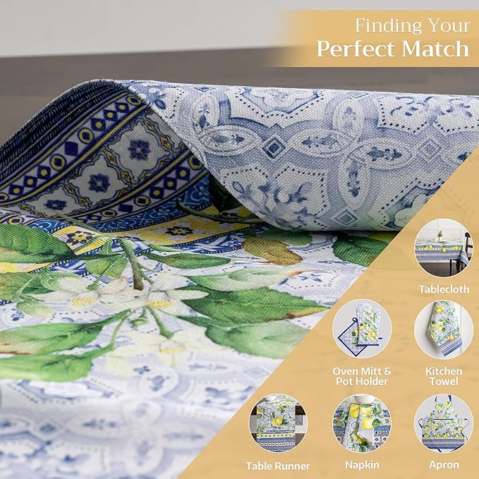 Maison d' Hermine Placemats Set of 4 100% Cotton Washable Cloth Place Mats, Reusable Table Mats for Kitchen Dining Decoration, Party, Wedding, Restaurant Spring/Summer (Citrus, 13" x 19")