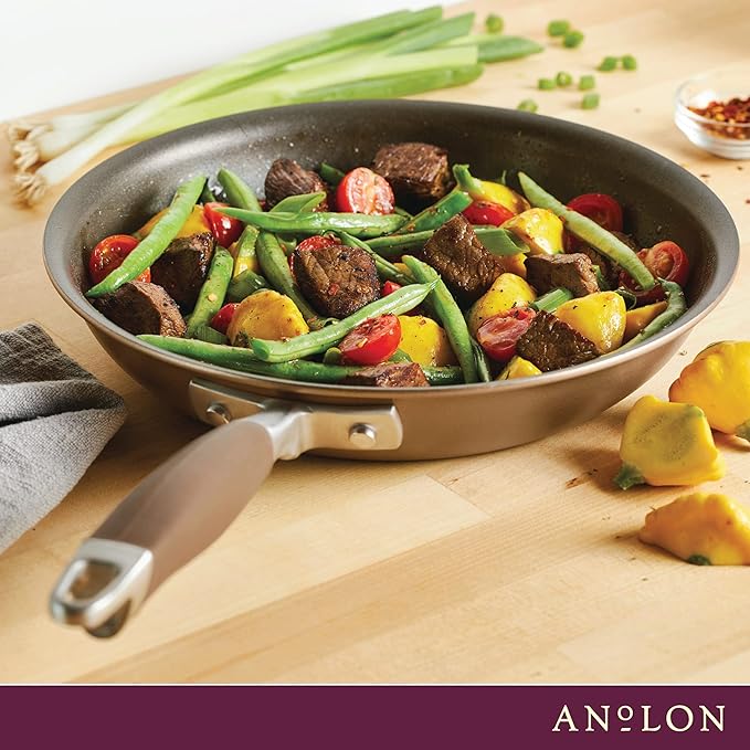 Anolon Advanced Home Hard-Anodized Nonstick Skillets (10.25-Inch, Bronze)