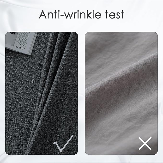 BALCONY & FALCON Rectangle Tablecloth Washable Wrinkle Resistant and Water Proof Table Cloth Decorative Linen Fabric Tablecloths for Dining Parties Kitchen Wedding Outdoor Use(Charcoal Grey, 57x118)