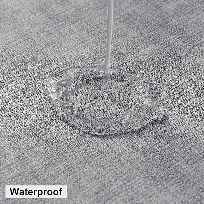 homing Round Faux Leather Placemat and Coaster 8 Packs, Washable Heat Resistant Dining Place Mats, Wipeable Double-Sided Table Mats for Indoor and Outdoor, Diameter 13 and 3.93 inch, Light Grey