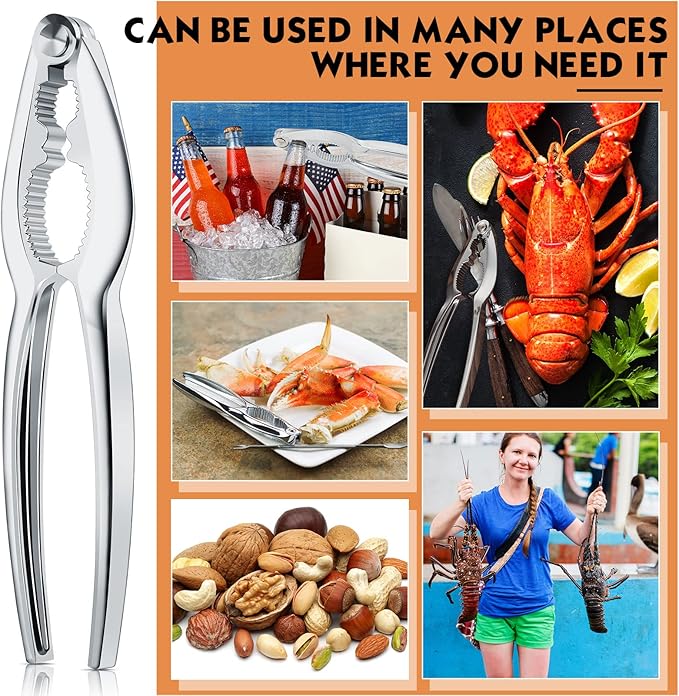 Zhehao 30 Pack Nut Crackers Tool Bulk Crab Crackers and Tools Heavy Duty Crab Leg Claw Crackers Opener Tool for Nuts Shellfish Seafood Home Restaurant Kitchen Crumbled Tools (Silver)