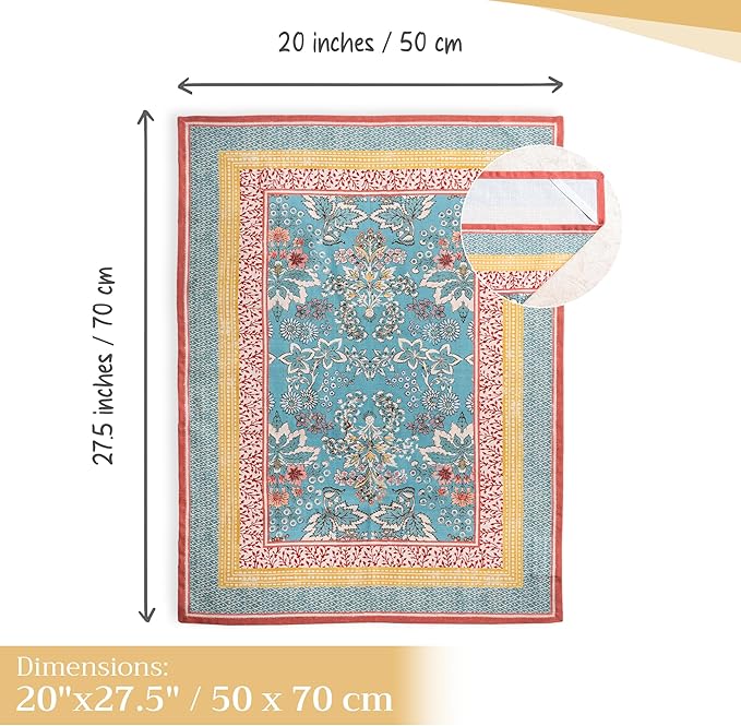 Maison d' Hermine Kitchen Towels Set of 3 100% Cotton 27.50" x 20" Reusable Cloth Tea Dish Towels Absorbent with Hanging Loop for Kitchen, Home, Dining, Cocktail Parties Spring/Summer (Marquise)