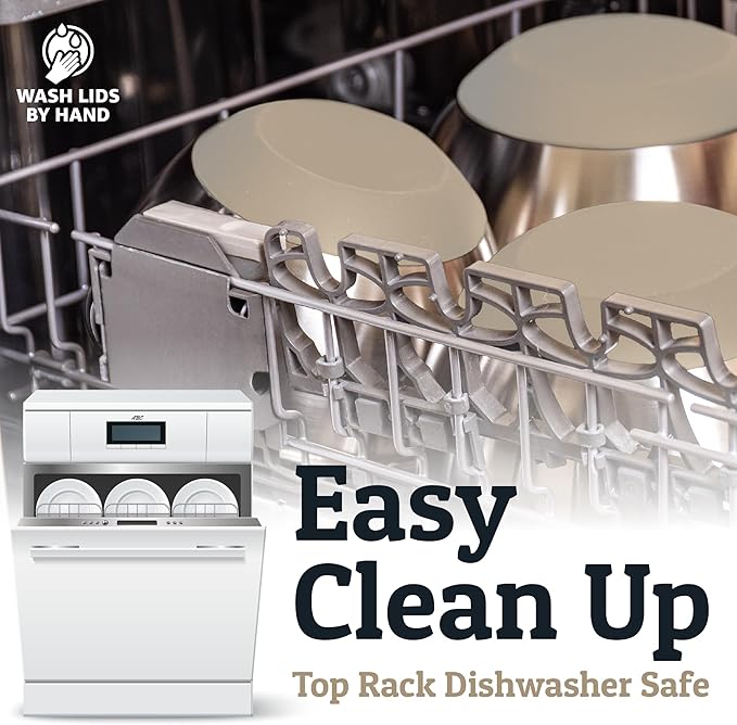 Priority Chef Stainless Steel Mixing Bowls with Lids Set - Premium 30Pcs with 6pc Metal Bowl Set for Kitchen, 3 Graters, Airtight Lids, Non-Slip Bases & Silicone Utensils, Khaki