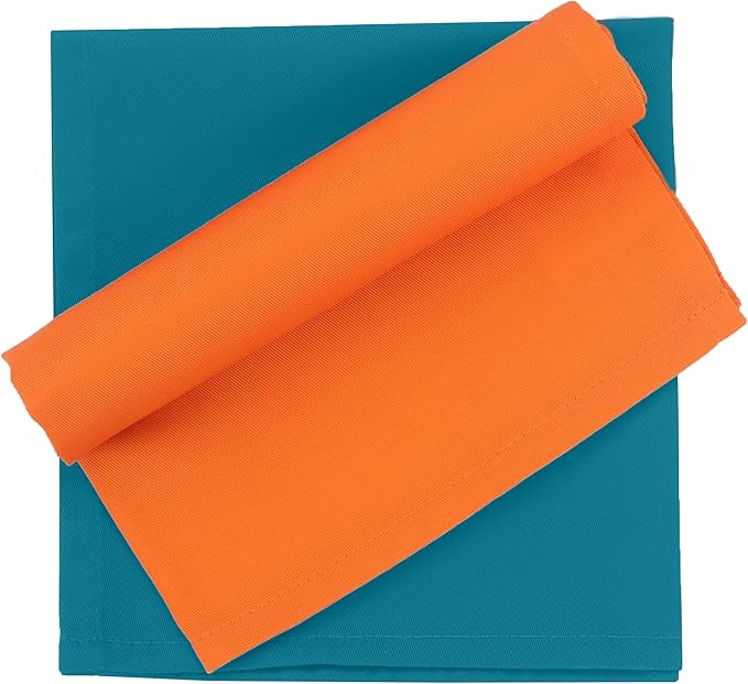 Ruvanti Cloth Napkins Set of 12, 18x18 Inches Napkins Cloth Washable, Soft, Durable, Absorbent, Cotton Blend. Table Dinner Napkins Cloth for Hotel, Christmas, Dinner, Parties - Multi Color