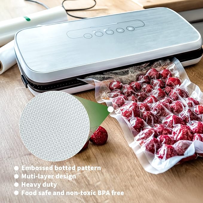 Happy Seal Vacuum Sealer Bags 11" x 50' 3 Pack for Food Saver, Rolls for Custom Fit Airtight Food Storage, Meal Prep or Sous Vide, Commercial Grade Vacuum Seal Freezer Bags