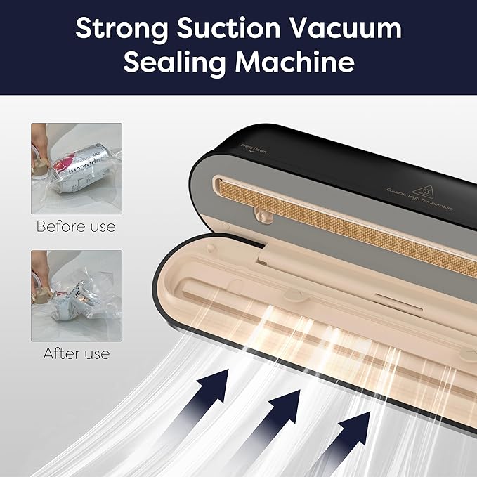 CIARRA Portable Vacuum Sealer Machine for Food Preservation & Fresh, Cordless Food Vacuum Sealer with 3 Modes, Compact Automatic Vacuum Sealer for Dry and Wet Food