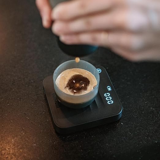 WACACO Exagram Pro Coffee Scale with Timer, Smart Espresso Scale with Carrying Box, Automatic Timing Rechargeable Mini Digital Coffee Weight Scales Gram&Ounce&Milliliter, Food Kitchen Scale, Black