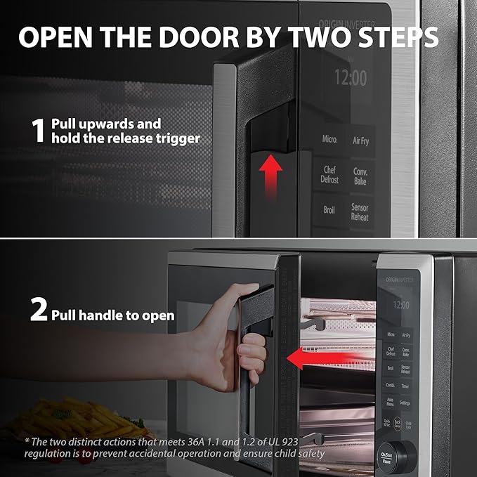 TOSHIBA OptiChef Air Fryer Combo Countertop Microwave Oven with 2.4-Inch Color Screen, Origin Inverter Technology, Smart Sensor, Compatible with Alexa, 1100W, 1.3 Cu.Ft, Silver ML2-STC13SAIT(SS)