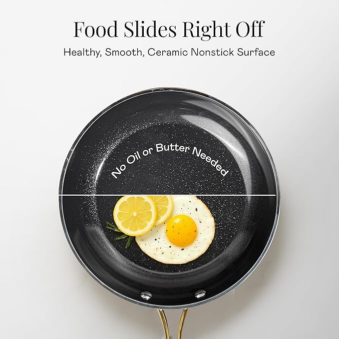 Gotham Steel 15 Pc Ceramic Cookware Set Nonstick, Ceramic Pots and Pans Set Non Stick with Steamer & Cooking Utensils, Non Toxic PFOA PFOS Free, Premium Stay Cool Handles, Oven & Dishwasher Safe