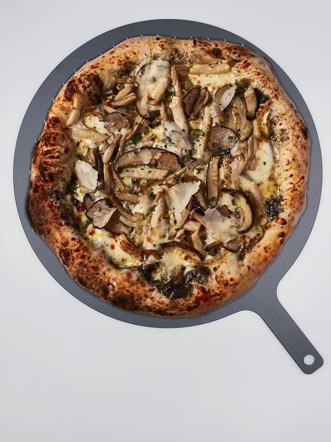 Black Pizza Board 20”X16” Round Pizza Cutting Board Pizza Serving Board For Kitchen Charcuterie Board Wood Fiber