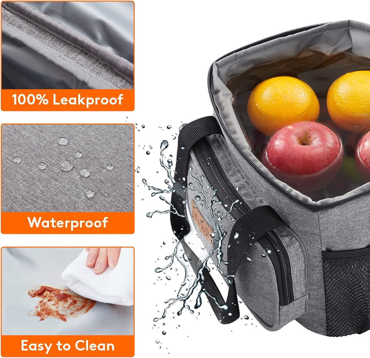 Lifewit Medium Lunch Bag Insulated Lunch Box Soft Cooler Cooling Tote for Adult Men Women, Gray 12-Can (9L)