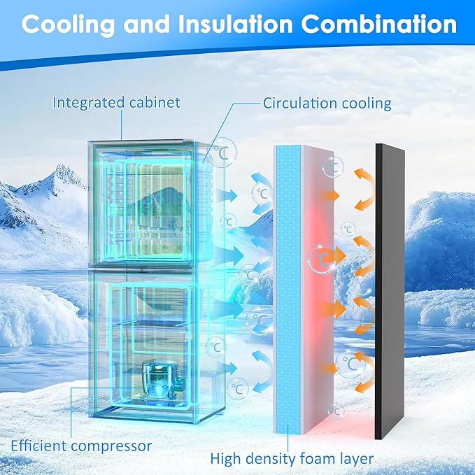 Compact Refrigerator with Freezer 4.2 Cu. Ft. 2-Door Dorm Fridge with Adjustable 7-Level Thermostat, Small Refrigerator with Freezer for Home, RV, College Dorm, Apartment, Office, Black