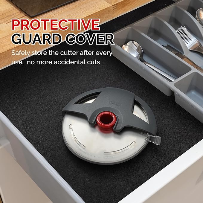 Pizza Cutter Wheel, 4.3" Large Pizza Slicer Wheel with Safety Blade Cover, Super Sharp Stainless Steel Pizza Wheel Slices Effortlessly, Easy Cleaning Pizza Cutters Dishwasher Safe, Gray