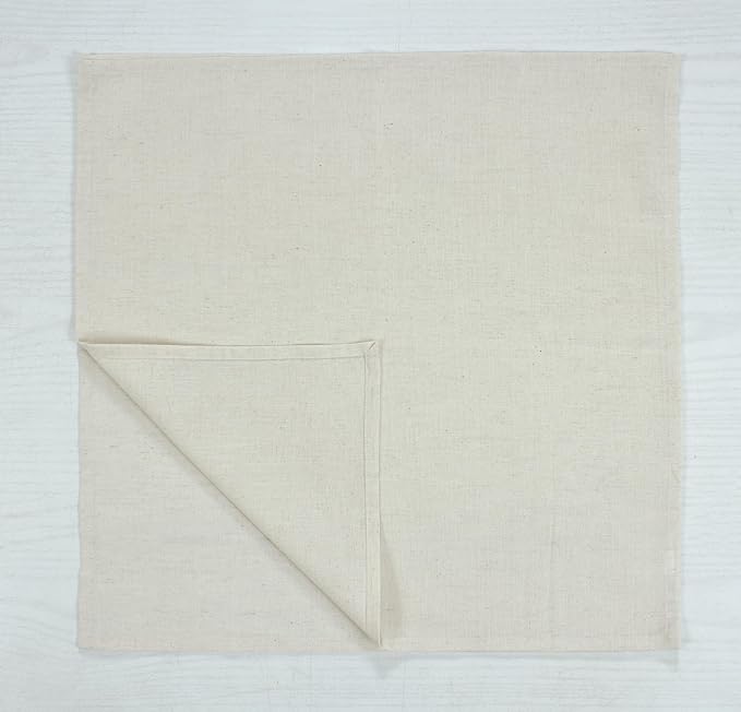 ANA Cloth Napkins Set of 12 (17.5x17.5) inch 100% Cotton Dinner Napkin Washable Hotel Quality Reusable Kitchen & Table Linen for Fall Thanksgiving Family Dinners Weddings & Everyday Use - Natural