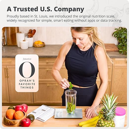 Greater Goods Nutrition Scale (Standalone, No Bluetooth) – Food Grade Glass Digital Food Scale with 2,000 Preloaded Foods, Compact 9.3"x6", for Portion Control, Calorie Counting, and Meal Prep