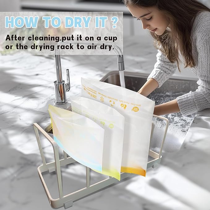 28 Pack Reusable Food Storage Bags,Leakproof Freezer Bags BPA Free Stand Up Sandwich Bags for Lunch Salad Fruit Travel,Dishwasher Safe(8 Gallon,10 Sandwich,10 Snack)