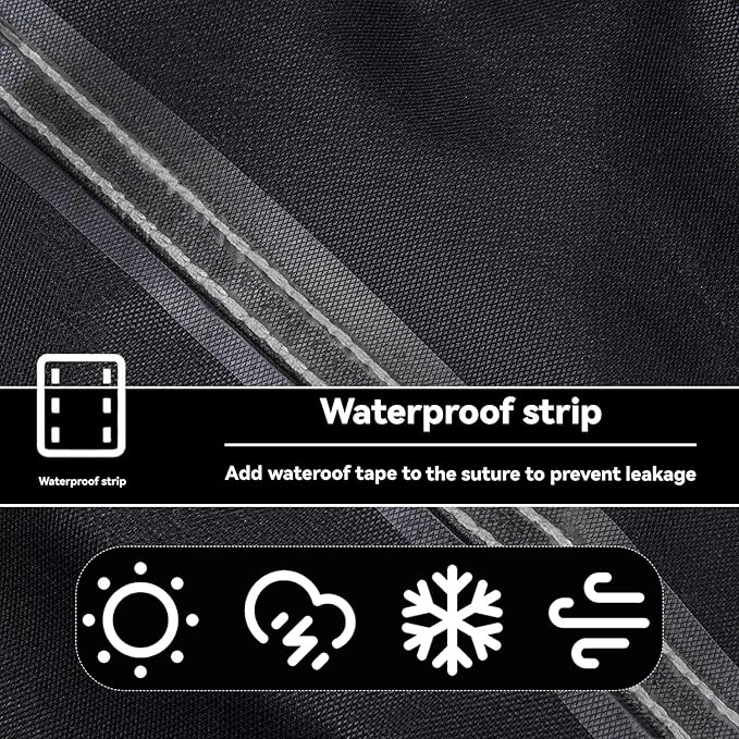 Patio Coffee Table Cover Black Heavy Duty Waterproof Cover 48" L x 26" W x 18" H for Rectangular Coffee Table