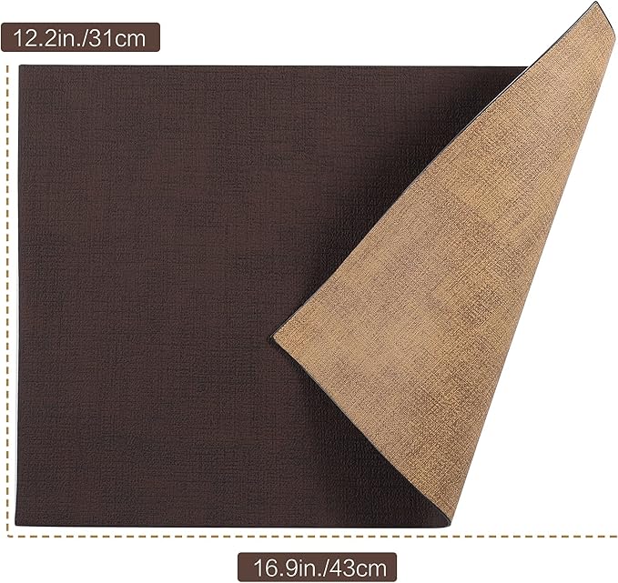 SUEH DESIGN Leather Placemats Set of 6 Reversible Table Mats Heat Resistant Waterproof No-Slip Place Mats for Dining Table Kitchen Parties