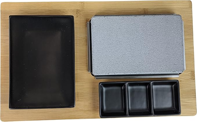 Black Rock Grill Cooking Stone for Steak, Lava Stone Grill, Hot Steak on a Ston Cooking Set