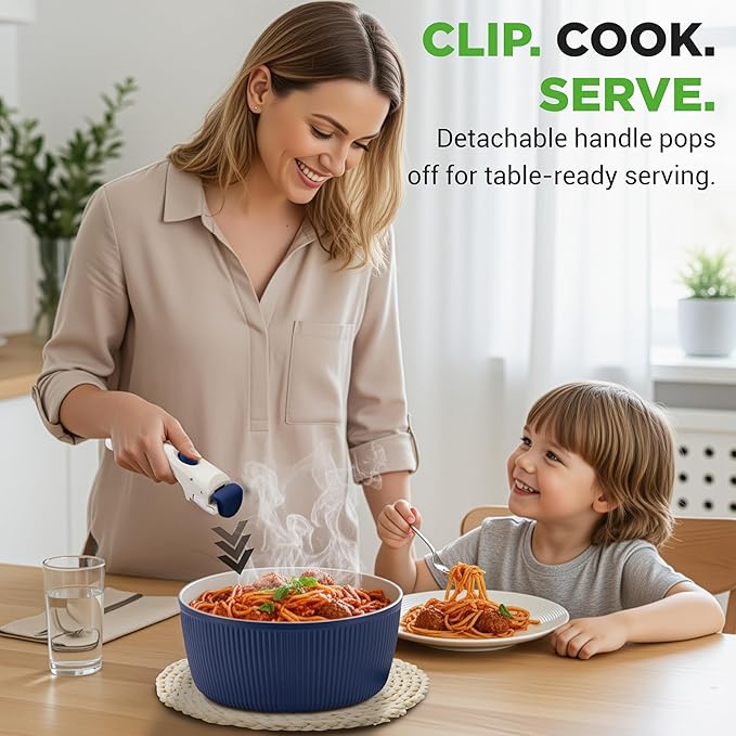 NutriChef 18-Piece Ceramic Cookware Set with Detachable Handles, Non Stick Pots and Pans, PTFE-Free Natural Ceramic Coating, Space-Saving Design, Oven & Stove Safe, Includes Utensils, Blue