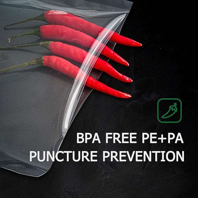 MAGIC SEAL Chamber Vacuum Sealer bags, 100 Quart 8" x 12" Vacuum Chamber Pouches for Food Storage & Sous Vide, BPA Free, Smooth/Non-Textured Bags, Not Compatible with FoodSaver-Type Sealers