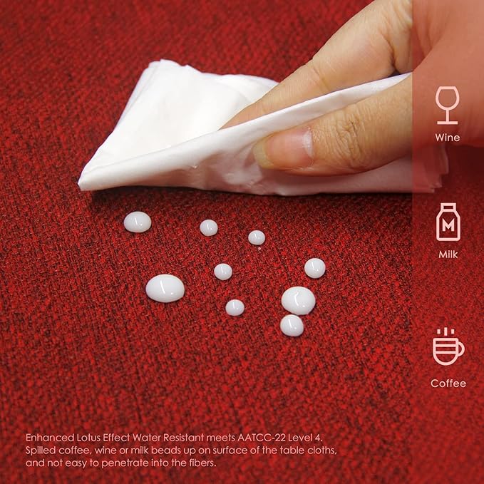 BALCONY & FALCON Rectangle Tablecloth Washable Wrinkle Resistant and Water Proof Table Cloth Decorative Linen Fabric Tablecloths for Dining Parties Kitchen Wedding and Outdoor Use (Red, 57x118)