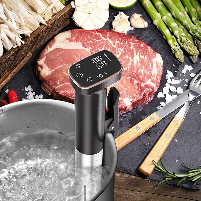 Sous Vide Cooker, Sous Vide Machine 1100 W, Immersion Circulator Precisional Cooker with Touch Control, Accurate Temperature, Ultra-quiet, IPX7 Waterproof, Fast Heating and Time Control