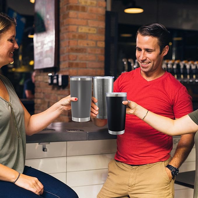 20oz Tumbler Bulk Stainless Steel Tumblers with Lid Vacuum Insulated Double Wall Travel Coffee Mug Powder Coated Tumbler Cup for Hot and Cold Drinks(Mix Color, 12 pack)