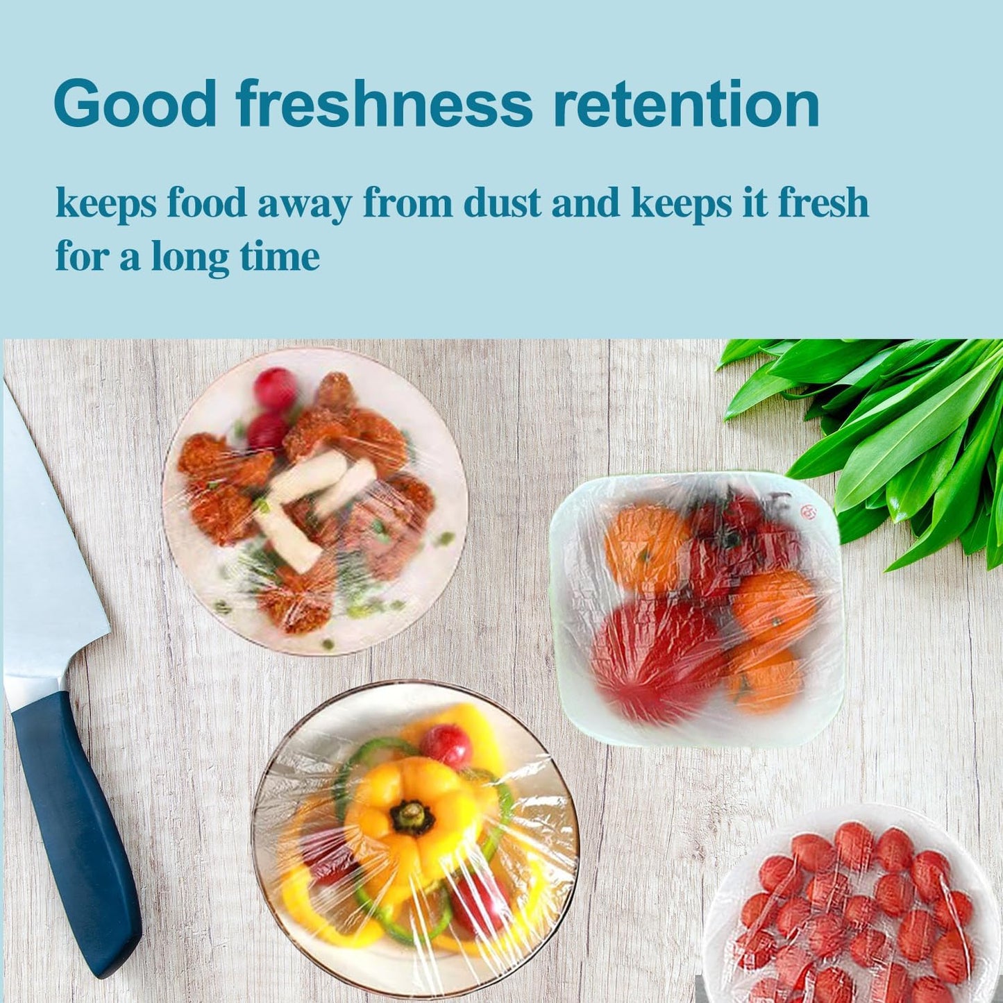 200PCS Reusable Elastic Bowl Covers, Plastic Food Covers with Elastic Edges,Airtight Stretchable Bowl Lids for Refrigerator Storage,Leftovers & Meal Prep,BPA Free,Assorted Sizes