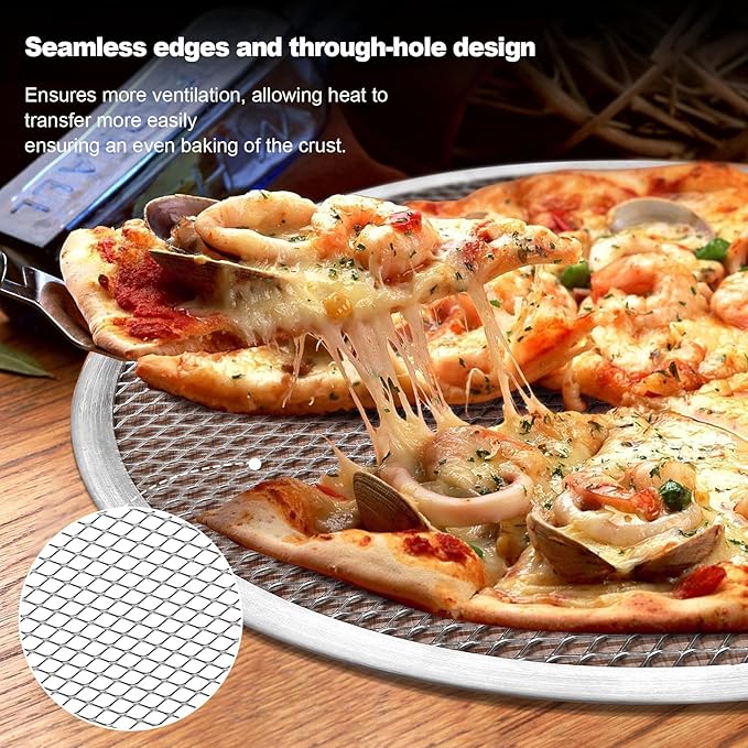 3 Pcs Pizza Screen, 12 Inch Pizza Pan for Oven, Nonstick Pizza Tray for Oven, Dishwasher Safe & Microwave Safe (12 inch)
