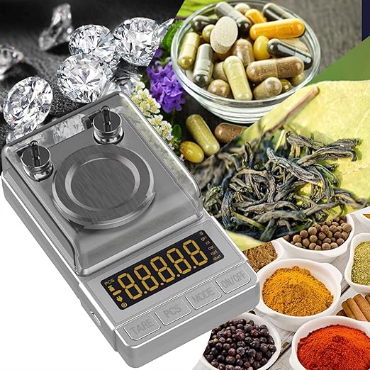 MAXUS Milligram Scale 100g/0.001g Sliver, Mg Scale with 20g Calibration Weight and Accessories, Sliver Powder Scale for Reloading