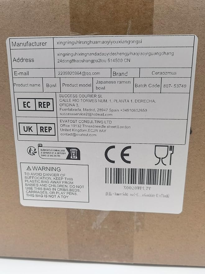 Ceramic Ramen Bowl Set, 800ml, with Lid, Spoon and Chopsticks, Japanese Vintage Large Soup Bowls Instant Noodle Bowl Asian Tableware (Fish*1)