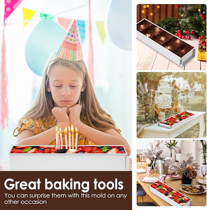 Rectangle Cake Mold, Aluminum Alloy Tiramisu Pan Cake Baking Tray, with Removable Frame Cake Baking Molds for Tiramisu Cheesecake Mousse