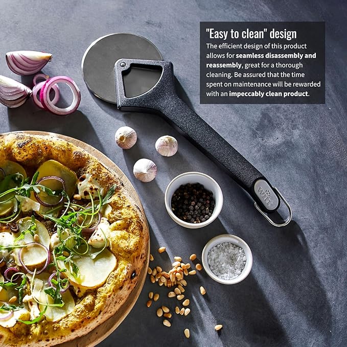 Witt Pizza Cutter, Pizza Oven Cutter Wheel - Super Sharp Stainless Steel & Polypropylene Blade - Easy to Clean Design for Great Slices Every Time