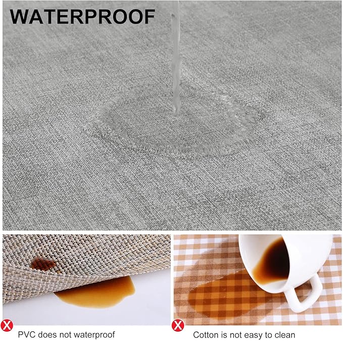 homing Faux Leather Heat Resistant Placemats 4 Packs, Waterproof Wipeable Dining PU Place Mats for Indoor & Outdoor, Easy to Clean, Light Grey