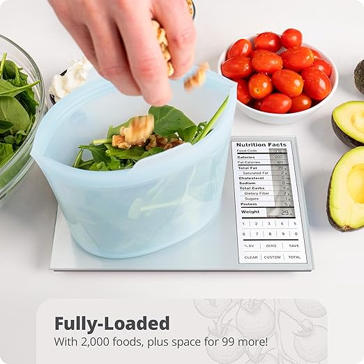 Greater Goods Nutrition Food Scale for Meal Planning and Portion Control with Food Code Booklet & App (Non-Connected, Non-Backlit Model)