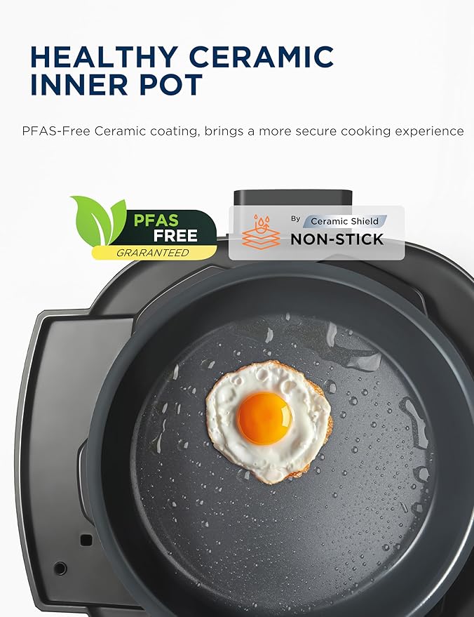 Midea WideMax 12-in-1 Electric Pressure Cooker, 6.5 Quart, 12 Presets, Multi-Functional Programmable Slow Cooker, Rice Cooker, Steamer, Sauté Pan, Cake, Yogurt, Warmer and More