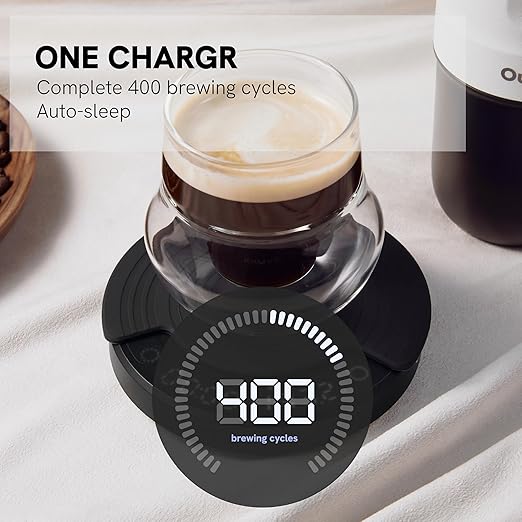 OutIn Claro Portable Coffee Scale, Espresso Scale 2kg/0.1g Accurate Measurement, Pour Over Coffee Scale Multiple Modes, Timer Function, Rechargeable, with Protective Bag