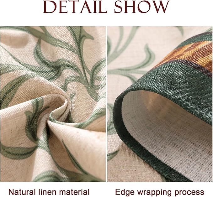 patdrea Designer French Linen Table Cloth for Rectangle Table,Vintage Fall Decorative Tablecloth,Floral Cover for Kitchen Dining Christmas,Tea Party,Thanksgiving,55"x71"-Littledaisy