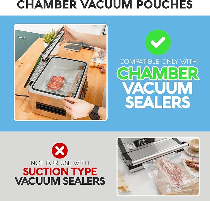 Avid Armor Chamber Vacuum Sealer Bags – Heavy Duty, BPA-Free, Pre-Cut Chamber Vacuum Bags for Food Preservation, Freezer Storage, Sous Vide and more, 250/Pack (10x13) – Multi-Use Vacuum Bags