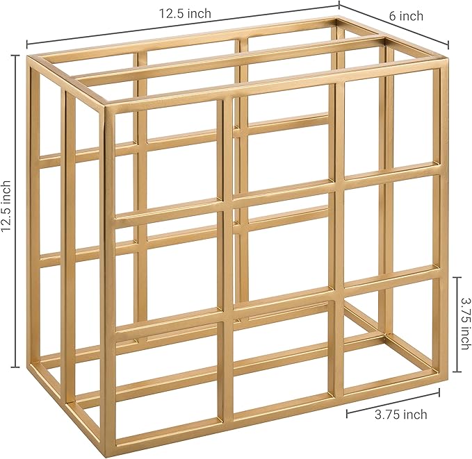 MyGif Brass Wine Rack for 9 Bottles - Modern Metal Tabletop Holder, Horizontal Storage for Kitchen, Bar & Dining Room - Rustic Industrial Decor with Gold Finish